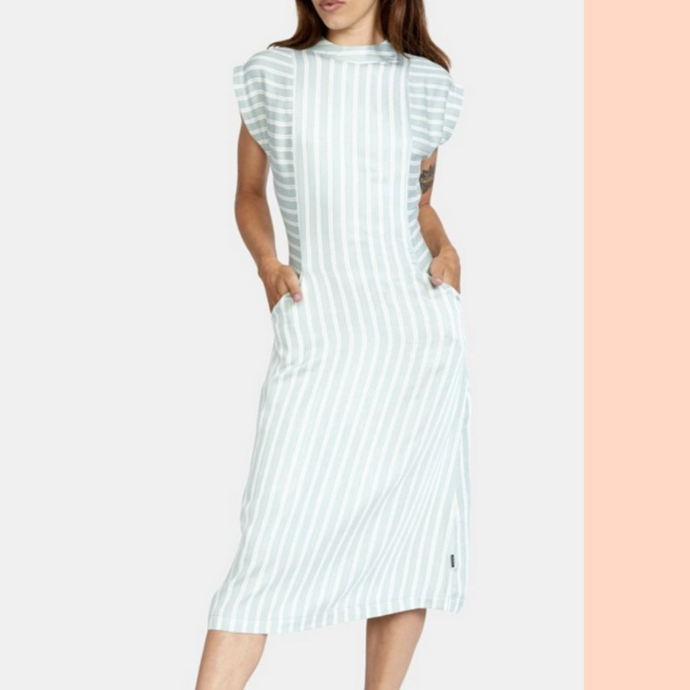 RVCA nouveau dress small midi striped